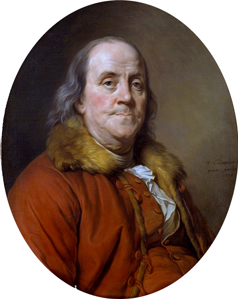 Portrait of Benjamin Franklin, 1778 - Жозеф Дюплесси