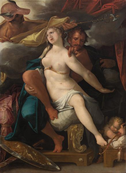 Venus and Mars warned by Mercury, c.1586 - c.1587 - Bartholomäus Spranger