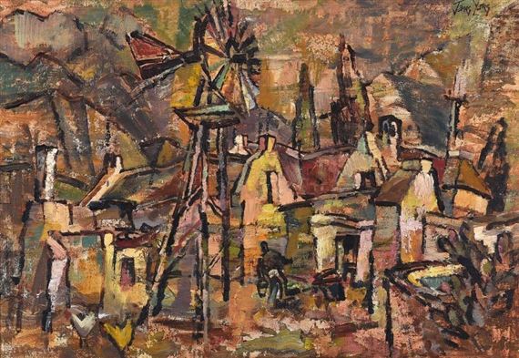 Karoo Farm with Windmill, 1985 - James Yates