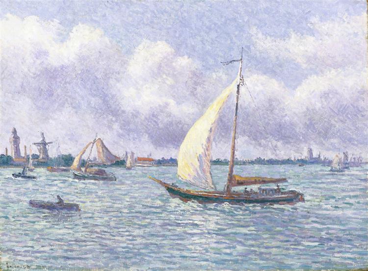 The Meuse near Dordrecht, 1908 - Максимильен Люс