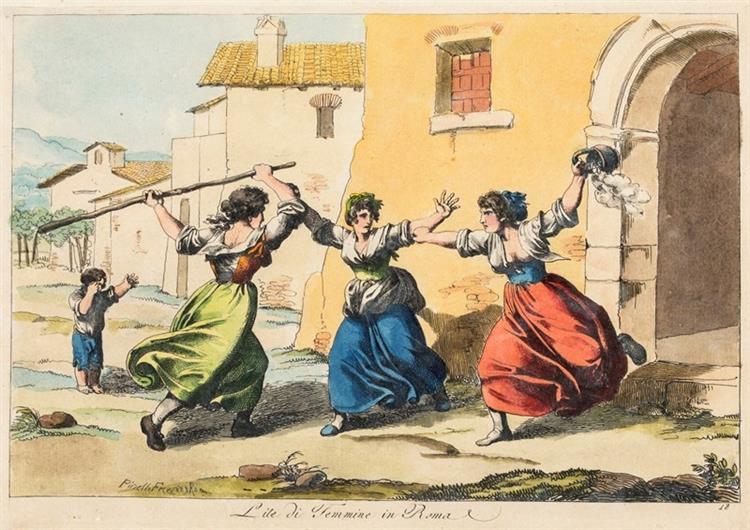 Quarrel of females in Rome, 1809 - Bartolomeo Pinelli