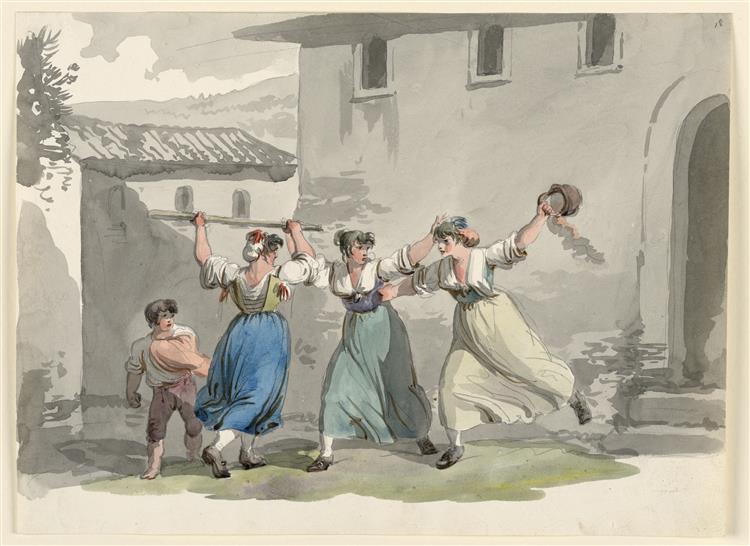 Fight of Women in Rome, 1808 - Bartolomeo Pinelli