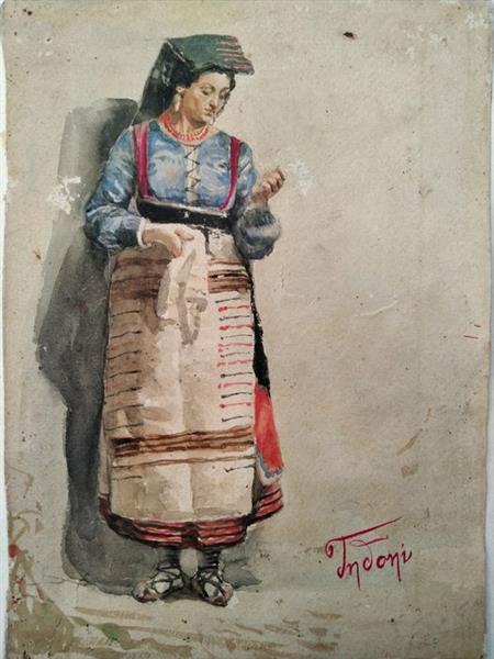 Peasant woman in Ciociaria costume - Filippo Indoni