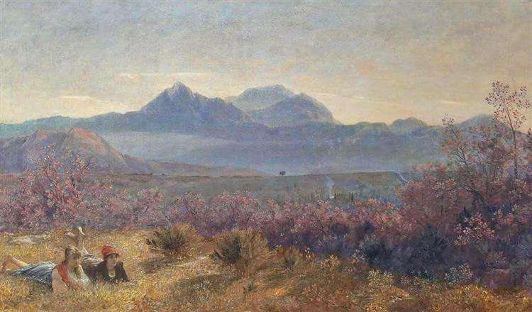 The Apuan Alps from San Rossore, 1867 - 1870 - Nino Costa