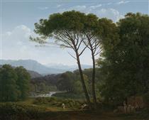 Italianate Landscape with Pines - Hendrik Voogd