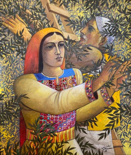 Olive Picking, 1988 - Sliman Mansour