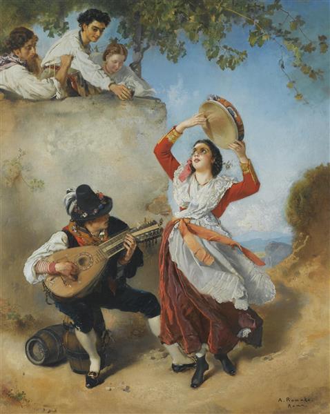 Street musicians, c.1867 - Антон Ромако