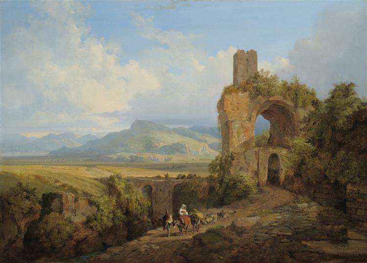Campagna landscape - Heinrich Bürkel