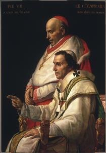 Pope Pius VII with the Cardinal Caprara - Жак Луи Давид