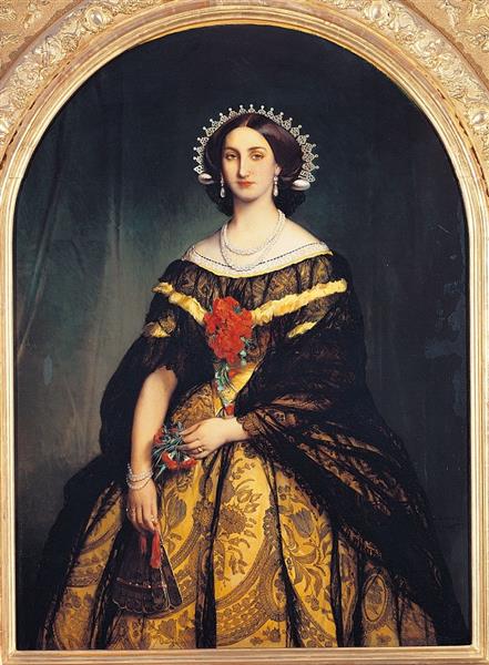 Portrait of Archduchess Carlotta in Brianza costume, 1857 - Jean-François Portaels