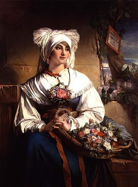 A Trieste Flowergirl, 1853 - Jean Francois Portaels