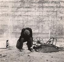 Man Beside Wheelbarrow, San Francisco, 1934 - 多萝西·兰格