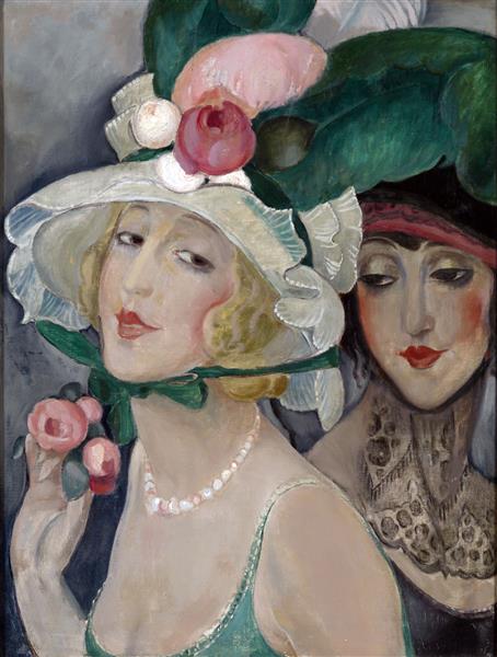 Two Cocottes with Hats, c.1925 - Герда Вегенер