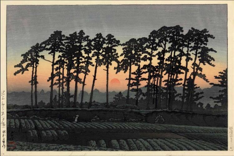 Sunset at Ichinokura, 1928 - Хасуі Кавасе