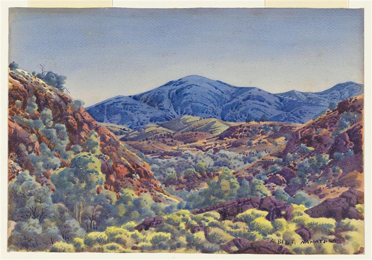 Untitled (Landscape, MacDonnell Country), c.1945 - 1952 - Альберт Наматжира