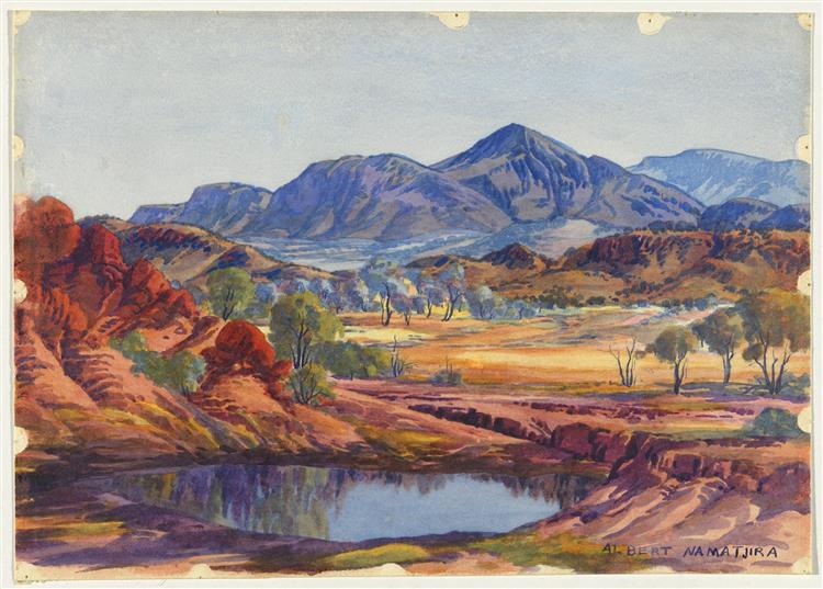 Waterhole, MacDonnell Ranges, c.1950 - Albert Namatjira