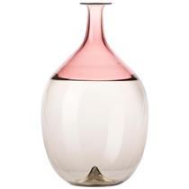 Venini Bolle Glass Vase in Pink and White - Tapio Wirkkala