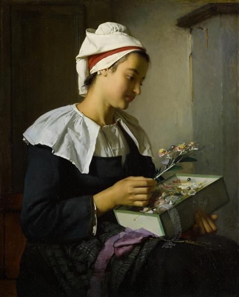 A beautiful gift, 1869 - Émile Auguste Hublin