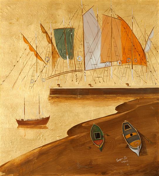 Masts and Boats (Golden Harbor), 1981 - Spyros Vassiliou