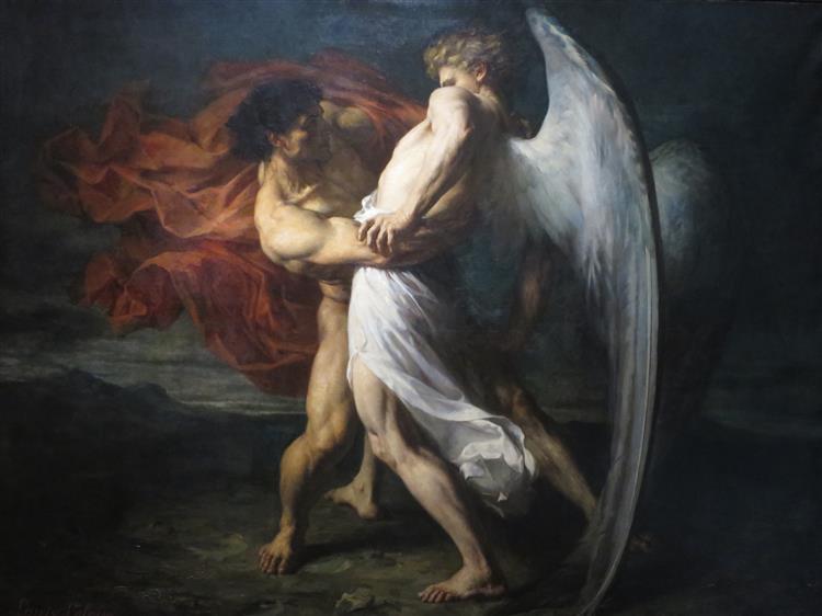 Jacob Wrestling with the Angel, 1865 - Alexandre-Louis Leloir