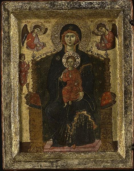 Madonna and Child Enthroned (Diptych, Left part), c.1275 - c.1280 - Orthodox Icons