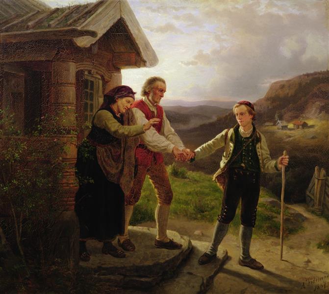 The Youngest Son Farewell, 1867 - Adolph Tidemand