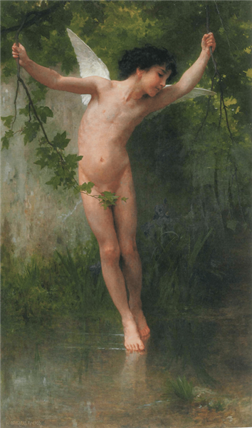 Cupid flying over water - William Adolphe Bouguereau