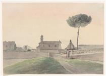 View of the Church of San Pancrazio, Rome, from the South - Франц Людвиг Катель