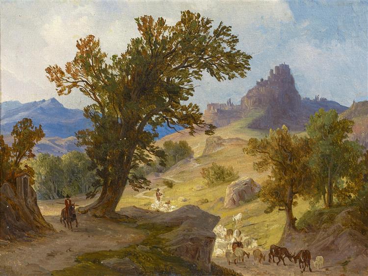 Shepherds below Cervara in Latium, 1837 - August Ahlborn