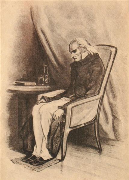 The paralyzed Bonapartist Girondist Noirtier de Villefort in 1838, 1846 - Поль Гаварні