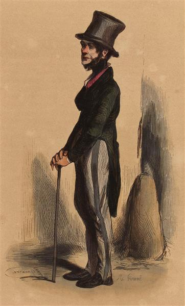 The agent of the street of Jerusalem, 1841 - Поль Гаварні