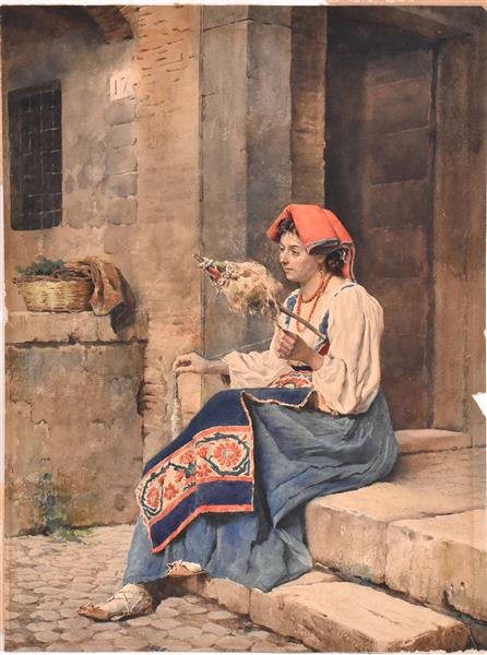 Seated Peasant Woman - 柯洛