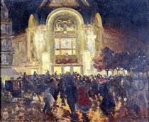 The Gaumont Palace enlightened in the night - Louis Abel-Truchet