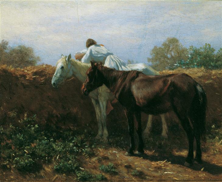 The kiss I, 1864 - August von Pettenkofen