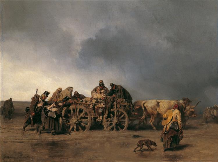 The transport of the wounded I, 1853 - August von Pettenkofen
