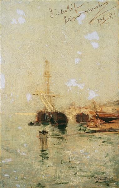 Study From Venice By Ship, 1881 - Август фон Петтенкофен