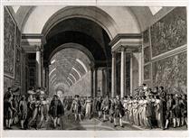A Festive Procession Led by Napoleon Bonaparte Through the Galleries of the Louvre - Heinrich Reinhold