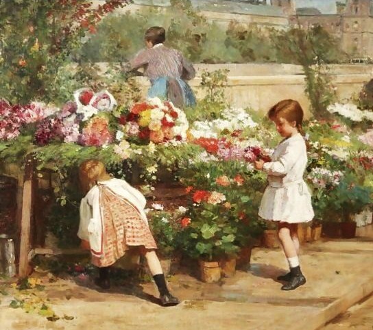 The young flower seller - Віктор Жільберт