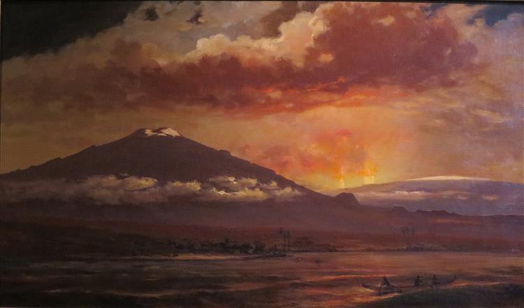 Eruption of Mauna Loa, November 5, 1889, as seen from Kawaihae, c.1889 - Charles Furneaux