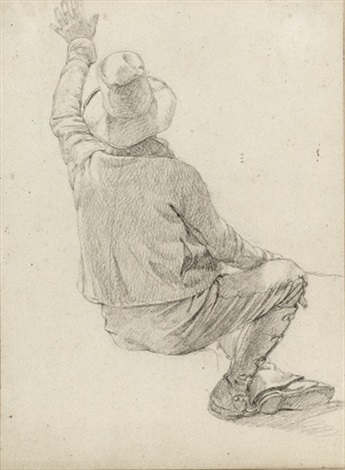 Study of a Back-facing, seated Italian - Ernst Meyer