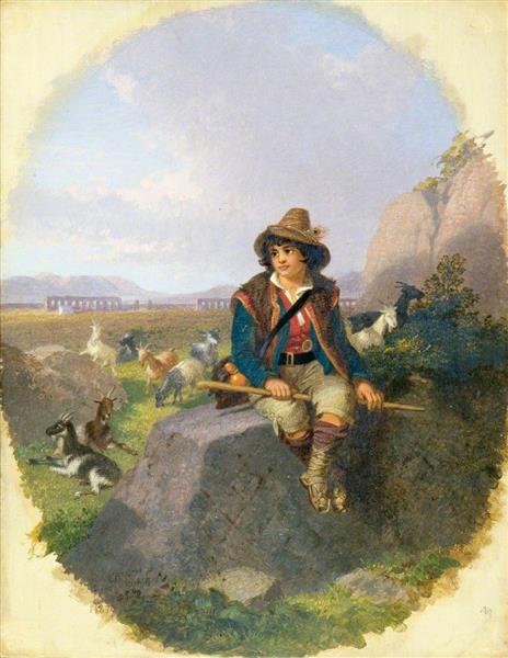 A Goatherd on the Roman Campagna - Penry Williams