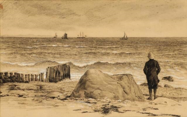 Windy weather, c.1885 - Carl Heinrich Bloch