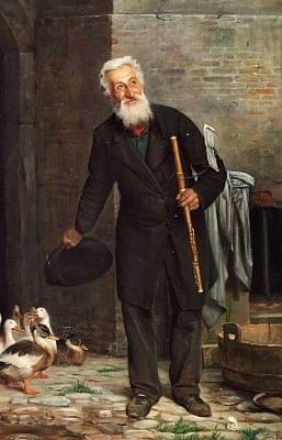 A flute player, 1869 - Carl Heinrich Bloch