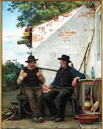 A conversation between two fishermen, Hornbæk - Carl Heinrich Bloch