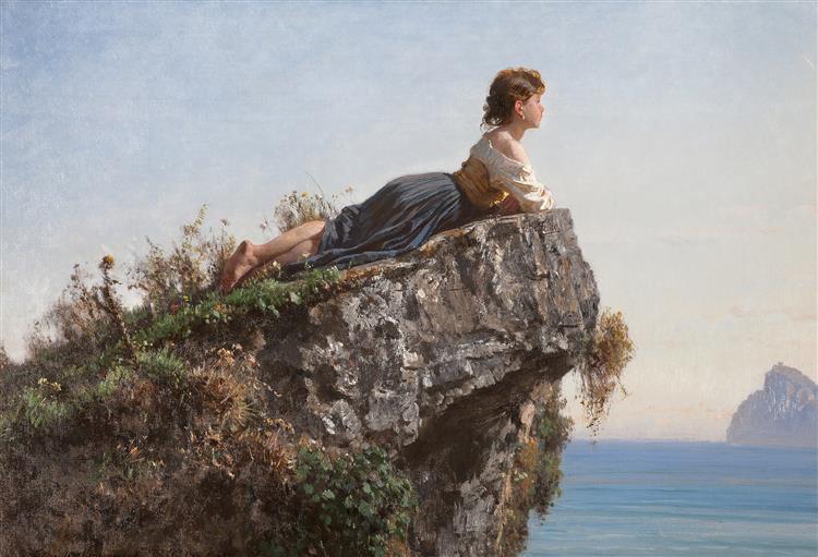 The Maiden on the rock in Sorrento, 1871 - Filippo Palizzi