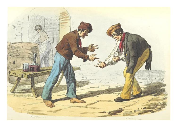 The game of morra, 1853 - Філіппо Паліцці