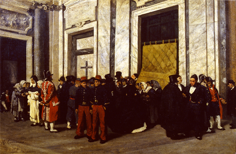 Entrance hall of Santa Maria Maggiore, c.1865 - c.1866 - Michele Cammarano