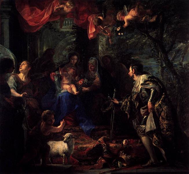 Claudio Coello - Virgin and Child Adored by St Louis, King of France (1668)., 1665 - 1668 - Claudio Coello