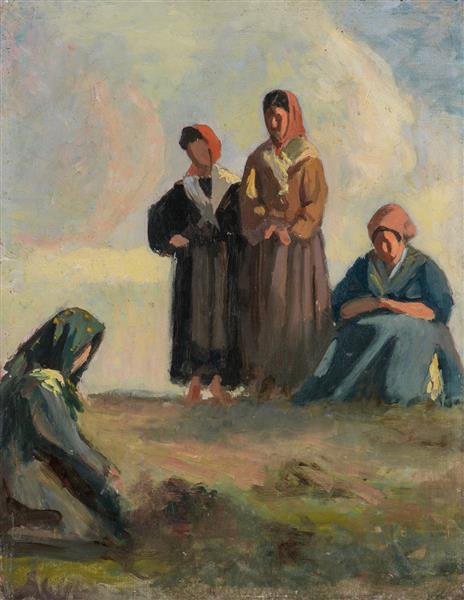 Tuscan female peasants, c.1861 - Cristiano Banti