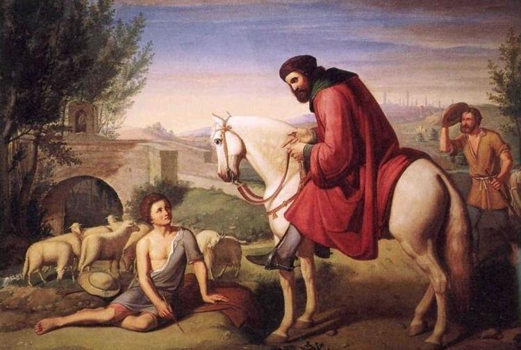 Domenico, son of Pacio, colonist found drawing sheep by his master Beccafumi, from whom he then had the surname, 1848 - Кристиано Банти